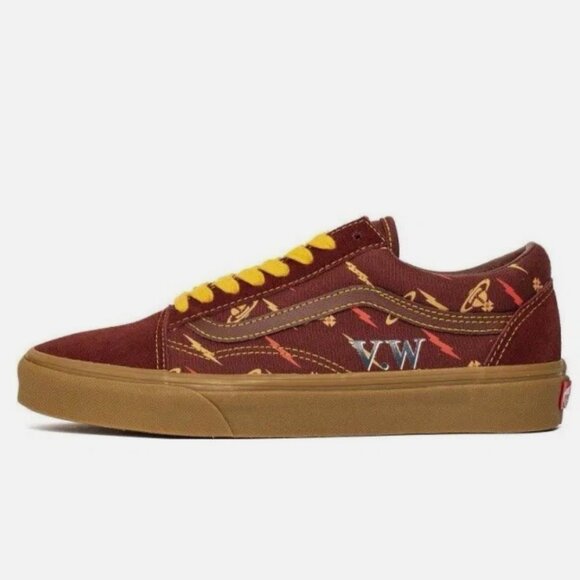 Vivienne Westwood x vans LOW RISE sk8 shoe collab in burgundy and orange sz 9 - Picture 1 of 3
